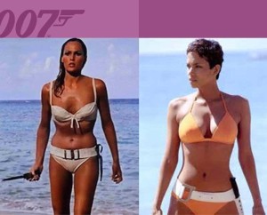 Ursula and Halle as Bond Girls