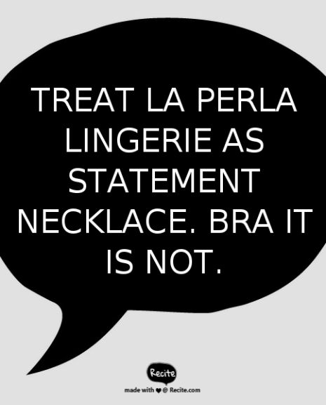 Lingerie: bra or statement necklace?